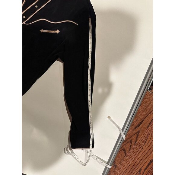 Vtg 90s Rough Rider Circle T Western Shirt Black Faux Suede Snap Front Size XL - Picture 6 of 9